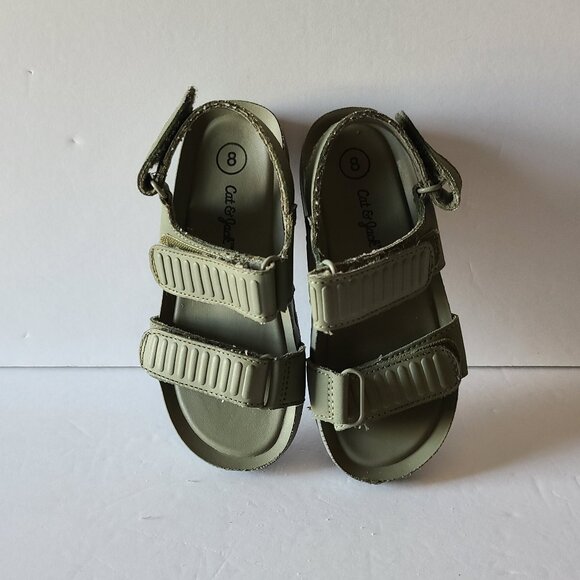 TODDLER KODY FOOTBED SANDALS - CAT & JACK -ADJUSTABLE STRAPS | GREEN | SIZE 8 - Picture 9 of 9